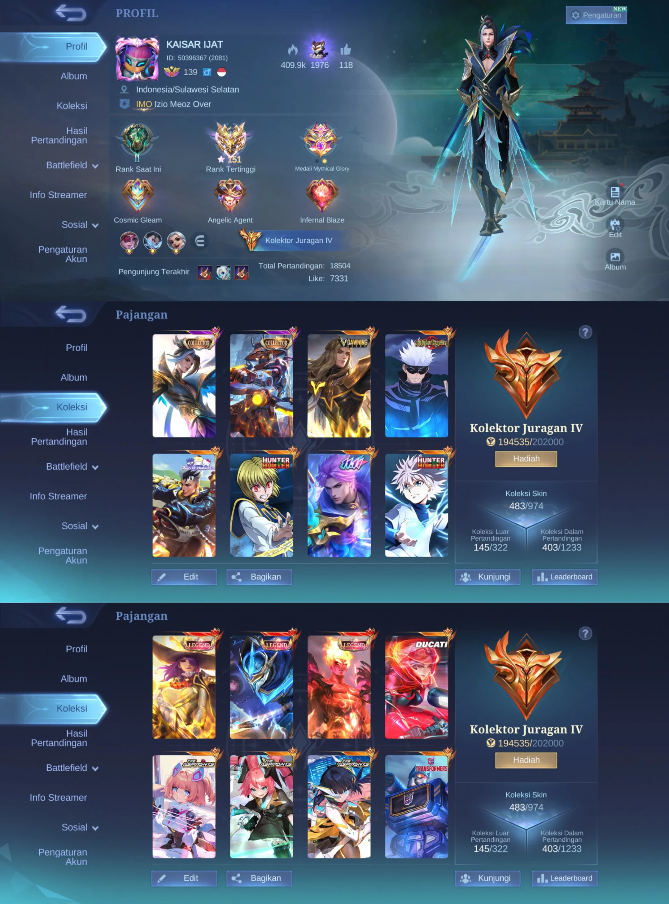 akun mlbb 483 skin